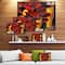 Designart - Abstract Red Flower Painting - Large Floral Canvas Art Print